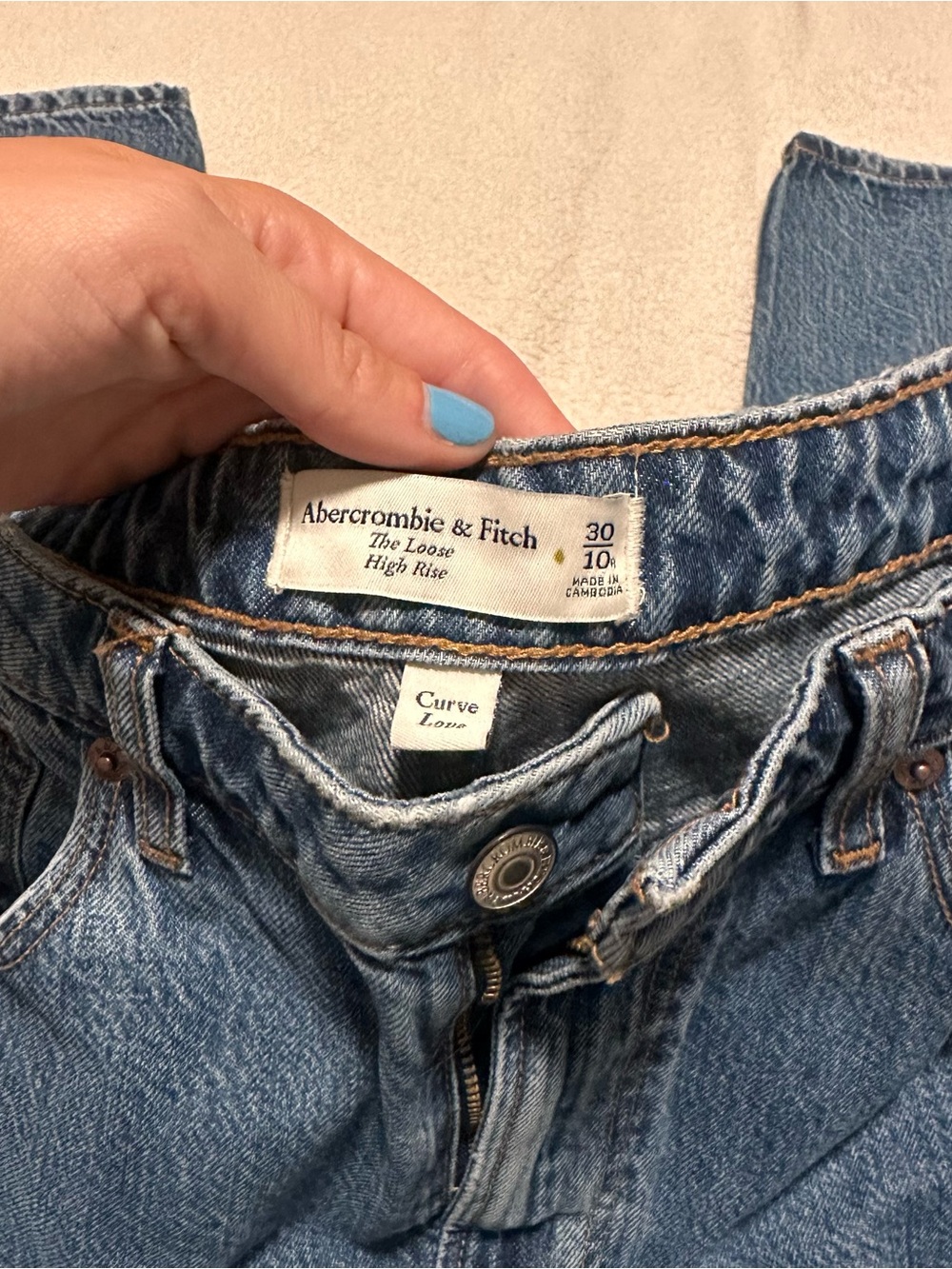 abercrombie & fitch high rise loose jean curve love 10r - Picture 5 of 6